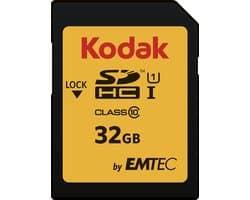 Kodak Premium Performance 580X® 32GB SDHC-kaart - Full HD - UHS-I U1 - Class 10 - V10 - SDHC Geheugenkaart