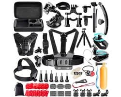 YONO Accessoires Set XL 70in1 geschikt voor GoPro Hero 13 12 11 10 - DJI Osmo - Insta360 - Chest Mount - Stick - Tas - Hoofdband