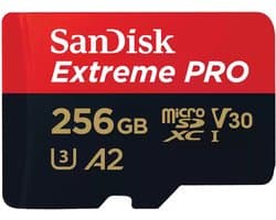 SANDISK Extreme PRO microSDXC-kaart 256 GB Class 10 UHS-I Schokbestendig - Waterdicht