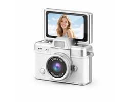 Mini Digitale Camera - Palmformaat Camera met 180° Flip Selfie Scherm, Zaklamp, Filters & Sleutelhanger-Draagbare Compact Camera voor Foto & Video