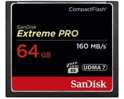 SanDisk Extreme PRO CompactFlash kaart 64 GB