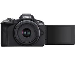 Canon EOS R50 Zwart Travel kit + RF-S 18-45mm IS STM - Systeemcamera - 24.2 MP - 4K Video - Kantelbaar touchscreen - Schoudertas - Geheugenkaart - Inclusief standaard zoomlens