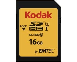 Kodak Premium Performance 580X® 16GB SDHC-kaart - Full HD - UHS-I U1 - Class 10 - V10 - SDHC Geheugenkaart