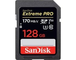 SanDisk Extreme Pro SDXC - Geheugenkaart - 128GB - V30 U3 UHS-I - 170MB/s