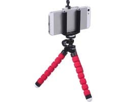 Octopus tripod voor alle telefoons - Telefoon houder - Statief voor algemeen gebruik - Rood - Mangry