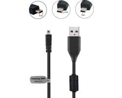 1,5m 8 Pin USB kabel AV / datakabel met ontstoringsfilter. Oplaadkabel (check functie) past op Sony Cyber-shot DSC- TF1, W180, W190, W310, W320, W330, W370, W510, W520, W530, W550, W610, W620, W630, W650, W670, Alpha DSLR- A850 (a850)