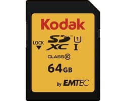 Kodak Premium Performance 580X® 64GB SDXC-kaart - Full HD - UHS-I U1 - Class 10 - V10 - SDXC Geheugenkaart