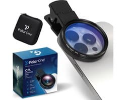 Polar One® - CPL Filter Telefoon & Smartphone - Universeel Polarisatiefilter - iPhone & Android - Vermindert Reflecties, Versterkt Kleur & Contrast, Compact & Ideaal voor Landschap, Reis & Autofotografie