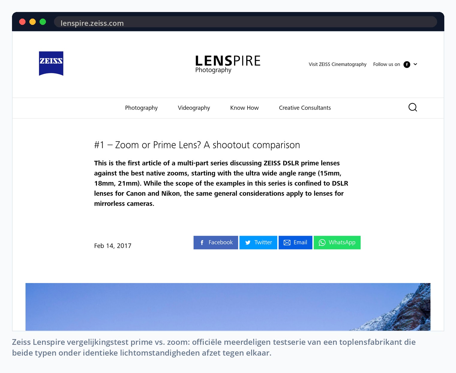 Zeiss Lenspire vergelijkingstest prime vs. zoom: officiële meerdeligen testserie van een toplensfabrikant die beide typen onder identieke lichtomstandigheden afzet tegen elkaar.