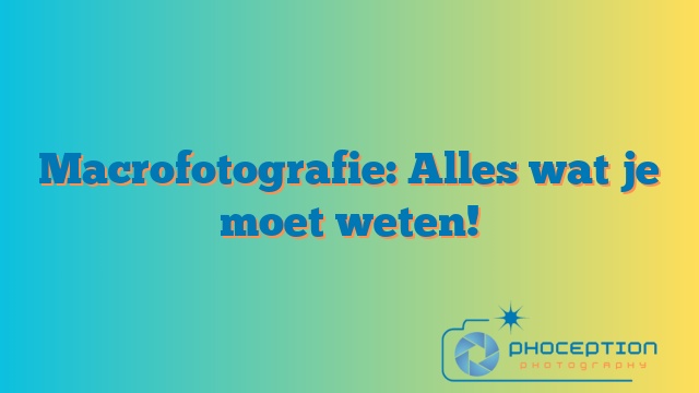 Macrofotografie: Alles wat je moet weten!